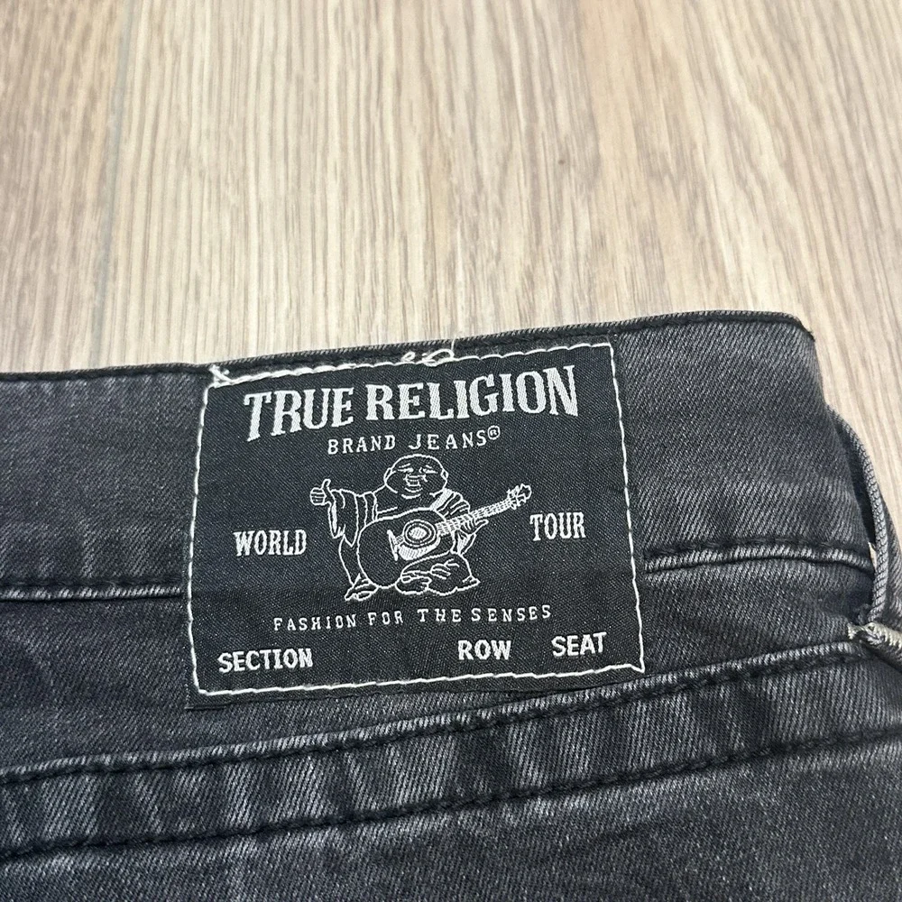 True Religion Jeans Rocco Skinny‎ Mens 38x29 Grey Roasting Wash. Distressed EUC
